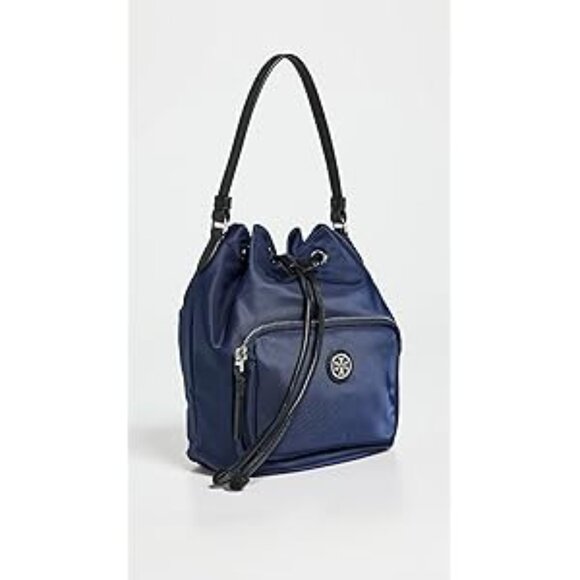 #127 NWT - Tory Burch Women's Virginia Bucket Bag, Royal Navy, Blue - Picture 2 of 5